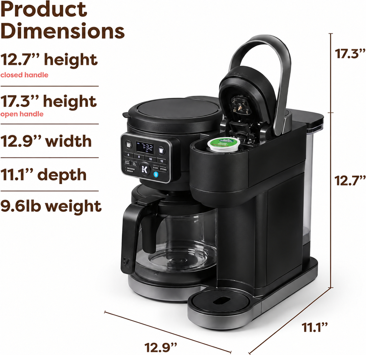Hot & Iced Single Serve & Carafe Coffee Maker, MultiStream Technology, 72oz Reservoir (Gen 2)