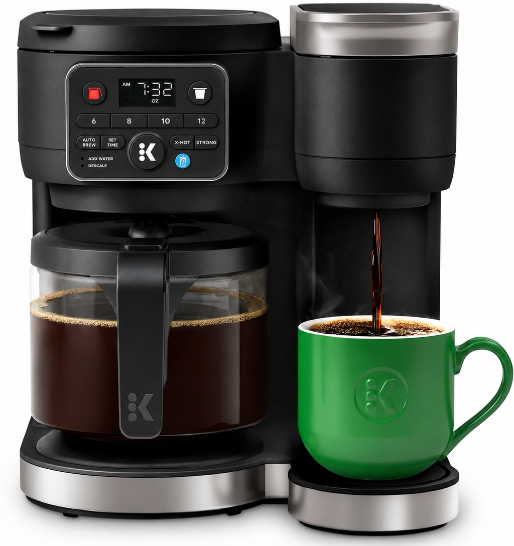 Hot Gen Machine Hot & Iced Single Serve & Carafe Coffee Maker, MultiStream Technology ...