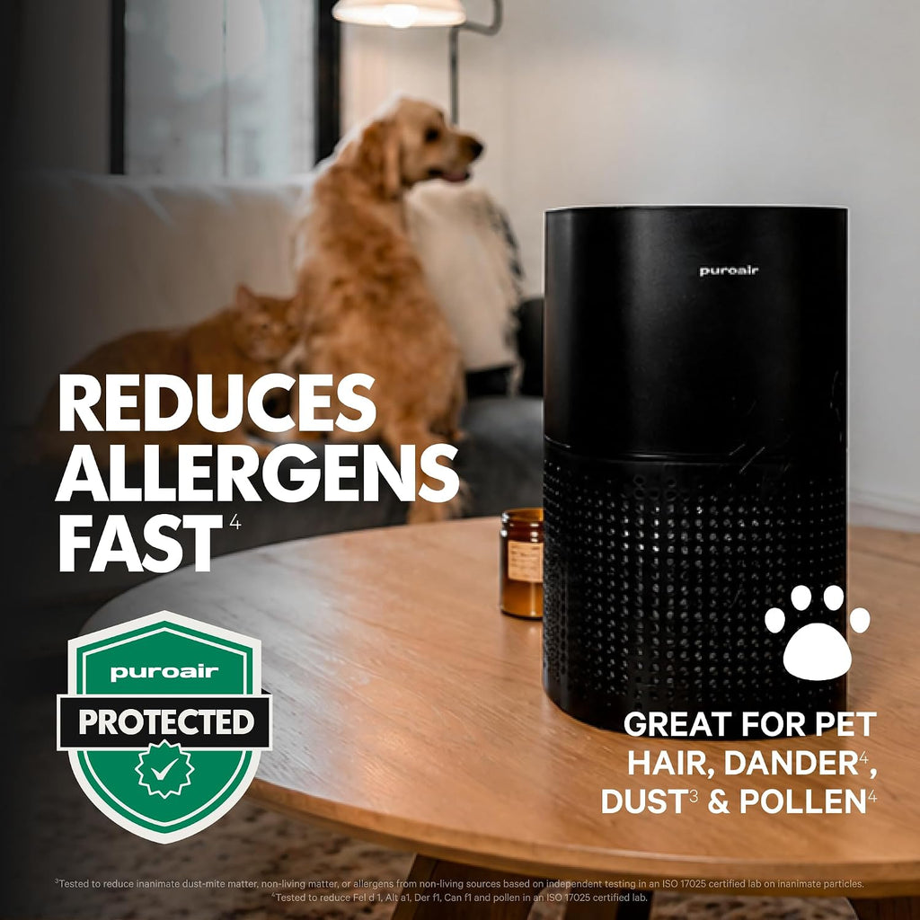 240 HEPA Air Purifiers for Home Pets Bedroom 1000 Ft² - Black